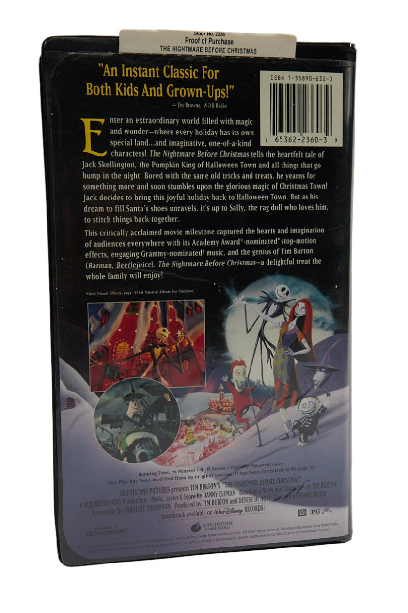 The Nighmare Before Christmas VHS Tape