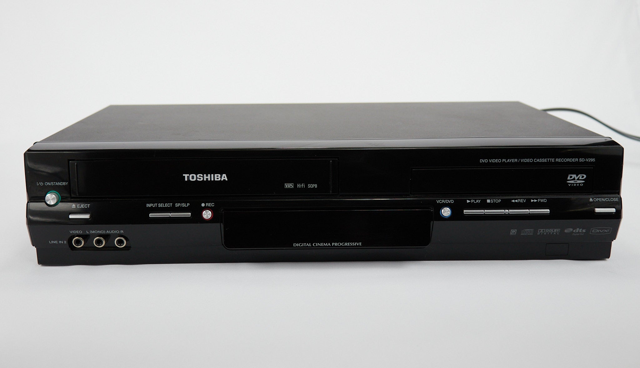 Toshiba DVD player on a white background